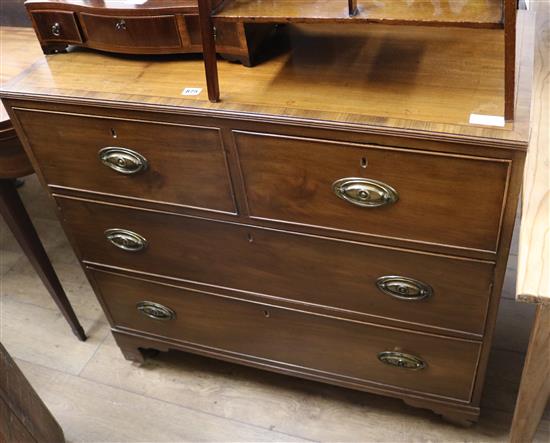 A Regency mahogany chest of four drawers, W.96cm